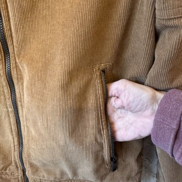 Buffalo David Bitton Jacket Men Size S Tan Light Brown Corduroy Sherpa Lined Y2K - Picture 5 of 11